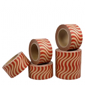 Environmentally Friendly Biodegradable Wave Pattern Water-Free Kraft Paper Tape Self-Adhesive Express Packaging Box with Coating