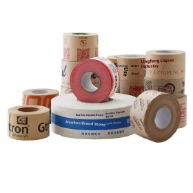 Acrylic Sticker 48mm Water-Free Wet Logo Printing Tape Kraft Paper Box Sealing Degradable Rib Wet Seal Wet Print Wet Rib